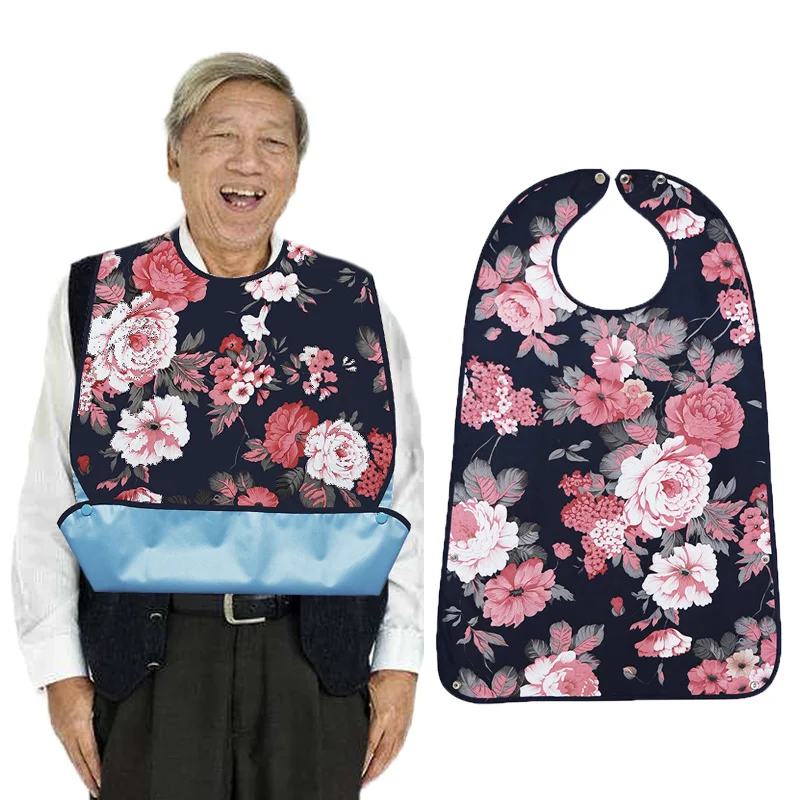 1Pcs Adult Bib Waterproof Antioil PVC Bibs Elderly Aged Senior Citizen