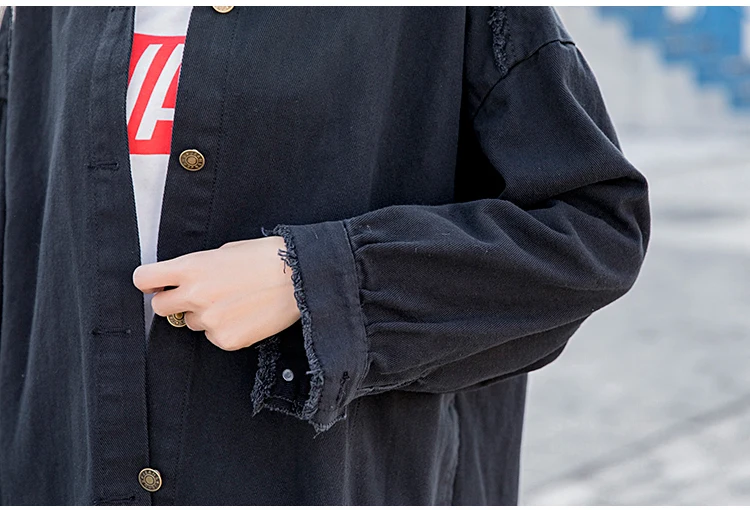 Boyfriend Casual Denim Jacket Woman Loose Coat Vintage Pattern Korea Print Windbreaker Chaqueta Mujer Harajuku Befree Vadim