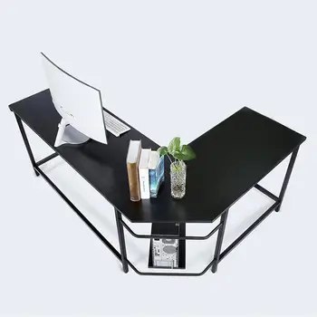 

L-Shaped Computer Desk Corner Desk Work Station Gaming Desk Computer Table Workstation Home Office Wood Top Desk TB