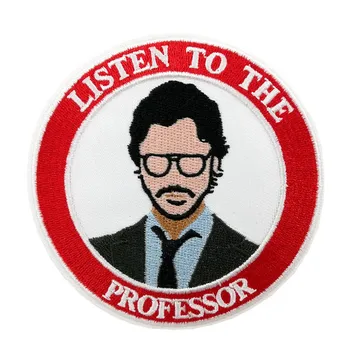 

La casa de papel Money Heist Embroidered Iron On Sew On Patch Stickers Decal Listen to the professor