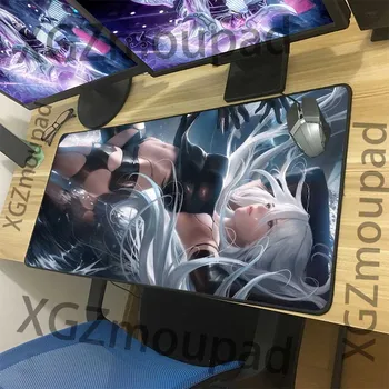 

XGZ Anime NieR: Automata Large Mouse Pad Black Lock Edge Custom Computer Desk Mat Rubber Stripe Non-slip for Lol Dota Gamer
