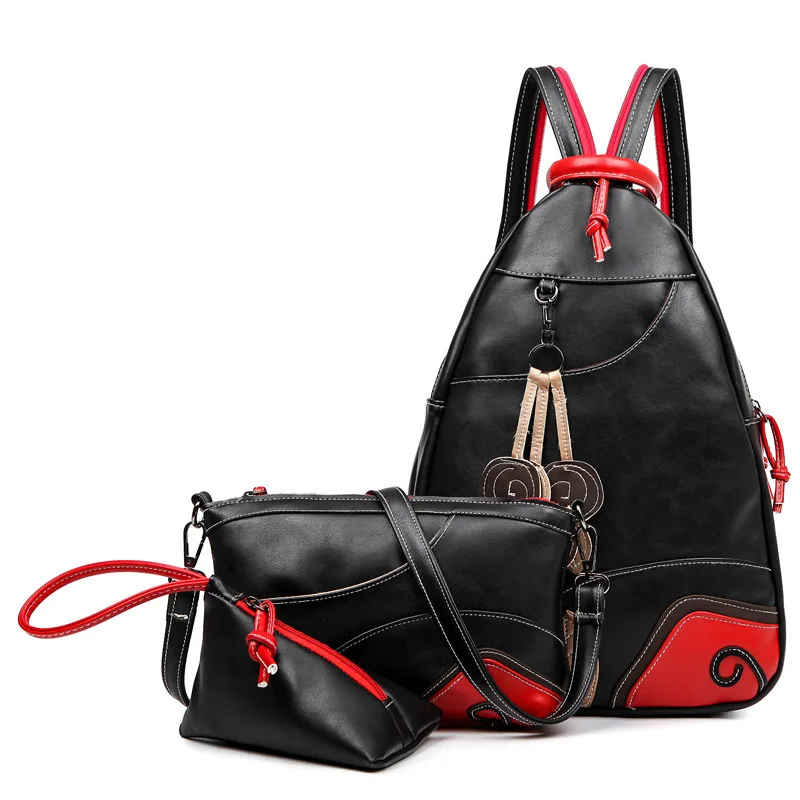 

2018 Spring New Style Korean-style Really PU Leather Soft Surface Trend Shoulder Backpack Joint Trendy Bag Manufacturers on Beha