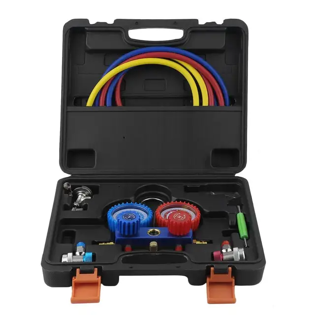 $US $55.79 Air Conditioning AC Diagnostic High Low Pressure Manifold Gauge Tool Set 2-Way Fitting Assistant Fo