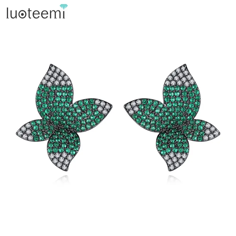 LUOTEEMI новые ретро цветочные серьги гвоздики для женщин Свадебные обручальные