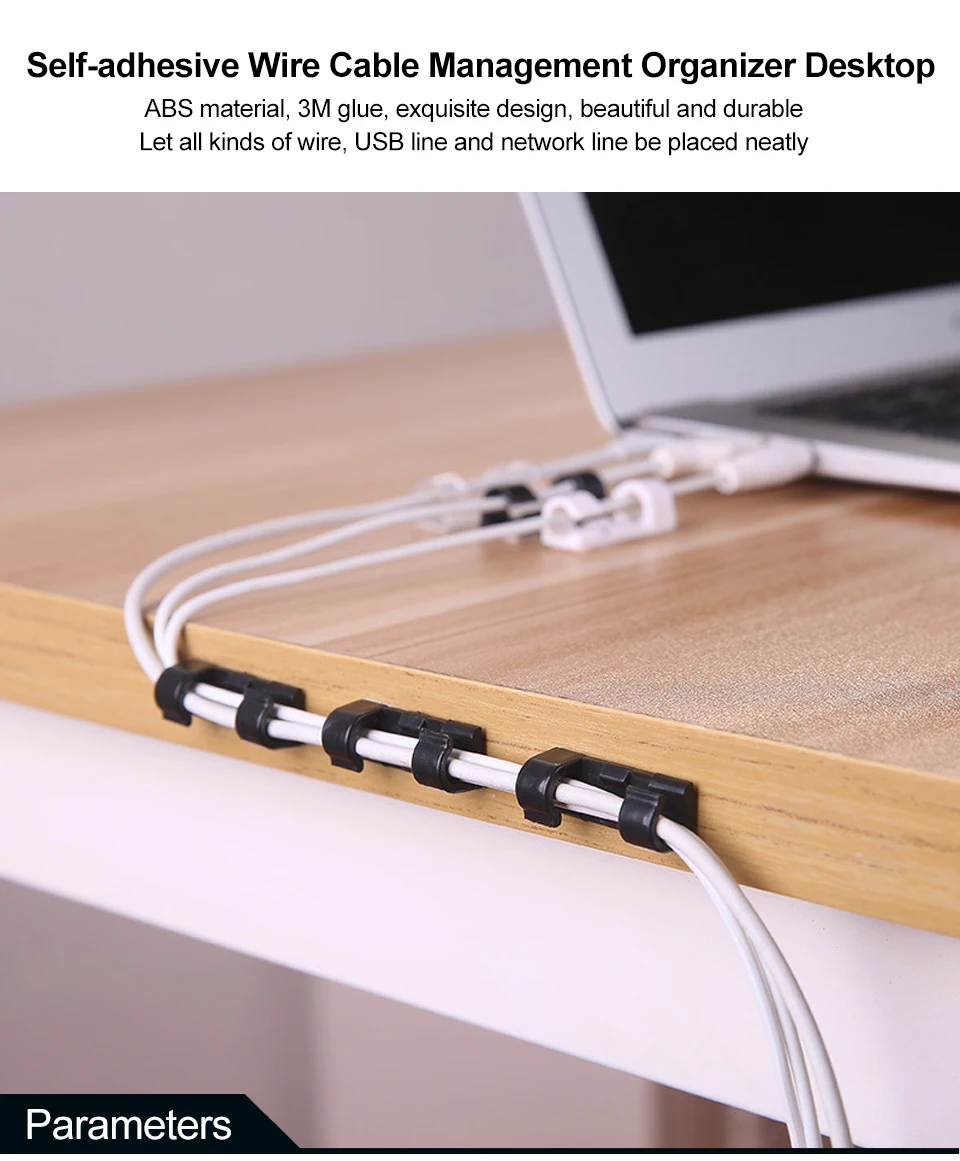 Cable Winder Wire Management Cable Organizer Desktop & Workstation Cord Clips Management Holder Data Telephone Line Sleeve (1)