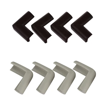 

8Pcs Child Baby Safety Desk Table Edge Cover Guard Corner Protector Cushion Light Brown & Gray