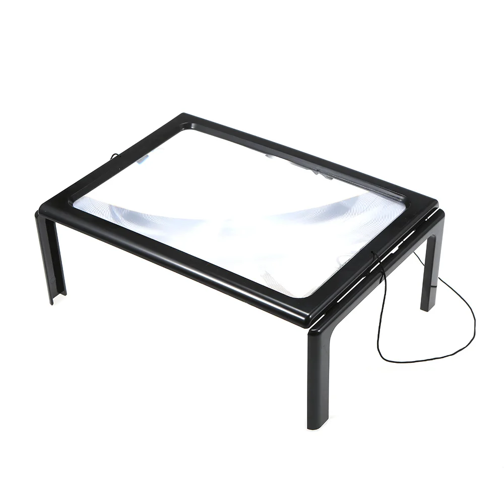 Handsfree USB 2,5~ 3X полный увеличитель страницы 12 светодиодов увеличительное складное настольное лампа светильник увеличительное стекло