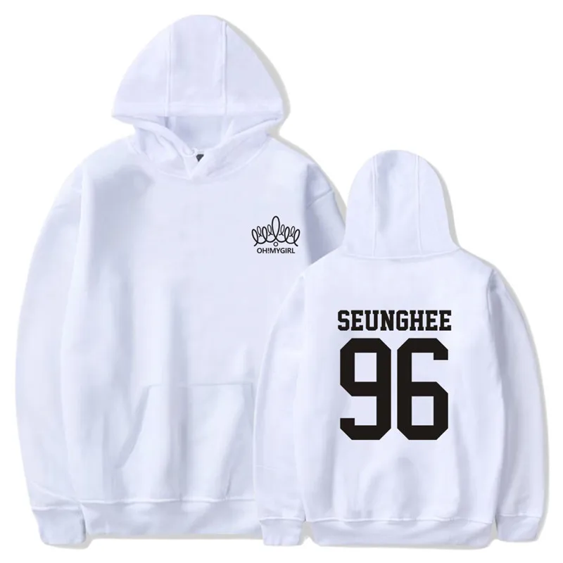 White SEUNGHEE PG030 OH MY GIRL альбом осень в любви HOMYGIRL толстовки KPOP пуловеры с капюшоном - Цвет: White SEUNGHEE