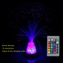 Волоконно-оптическая лампа RGB изменение цвета светодиодный Звездный пульт дистанционного управления волоконно-оптический светильник с акриловым основанием, 4 цвета-Новинка Ночной светильник