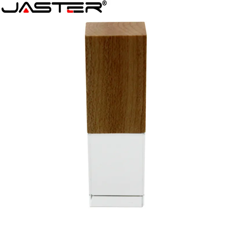 JASTER высокоскоростной USB флеш-накопитель с деревянным кристаллом, USB флеш-накопитель с логотипом на заказ, USB 2,0, 4 ГБ, 8 ГБ, 16 ГБ, 32 ГБ, свадебный подарок, 10 шт., бесплатный логотип