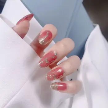 

24 Pieces of Nail Wearable Nails French Gradient Nude Color Finished Fake Nails Adult Nail Stickers Waterproof and Removable