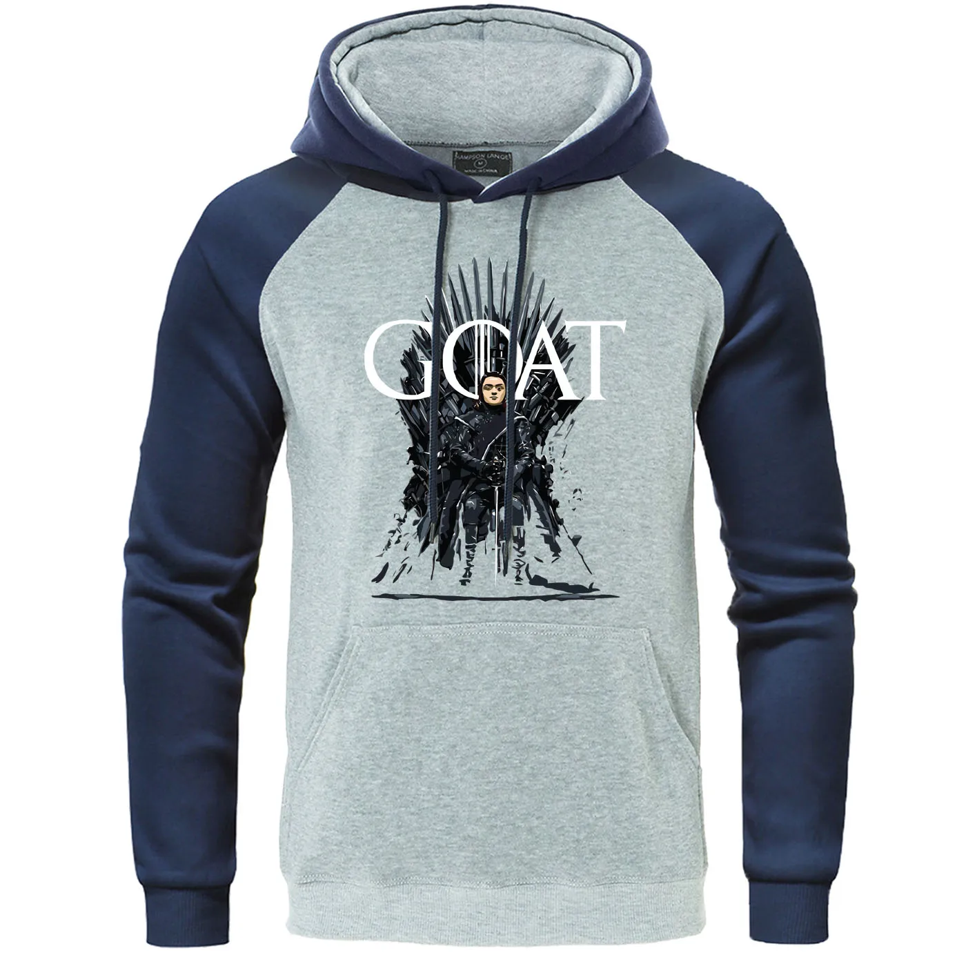 Arya Stark Goat, толстовки с капюшоном, Игра престолов, толстовки, Толстовка для мужчин, осень, теплый реглан, Мужской пуловер, Harajuku, уличная толстовка с капюшоном - Цвет: dark blue gray 6