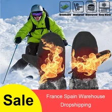 Лыжные перчатки водонепроницаемые перчатки с функцией сенсорного экрана сноуборд перчатки с подогревом теплые снегоходные перчатки для мужчин и женщин