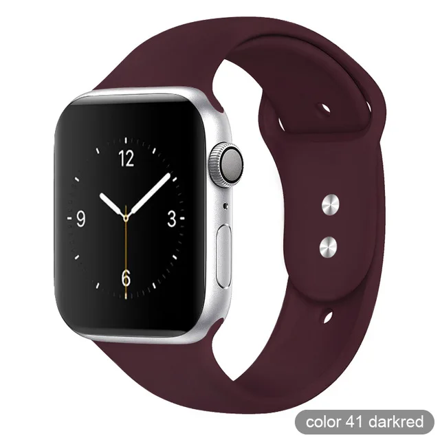41Dark Red Спортивный ремешок ProBefit weiche Silikon для Apple, Uhr, 4, 3, 2, 1, 38 мм, 42 мм, Gummi, нарукавная повязка, für Iwatch, серия 4, 40 мм, 44 мм - Цвет ремешка: 41Dark Red