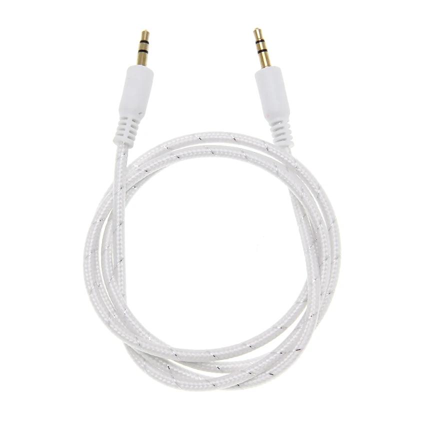Braided Audio Auxiliary Cable 1m Nylon Aux Extension Male to Male Cord Jack for Samsung Mobile Phone Car PC Headphone Speaker
