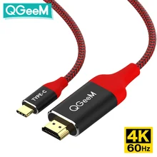 QGeeM USB C HDMI kablosu için uyumlu 4K 60Hz USB C tipi HDMI adaptör USB-C HDMI Thunderbolt 3 MacBook için Huawei Samsung S10