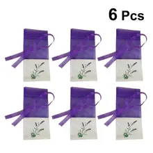 6 шт. хлопок лавандового цвета Саше мешок пустой мешочек Саше цветочный принт аромат Лаванда Саше сумка кошелек Домашний Аромат саше