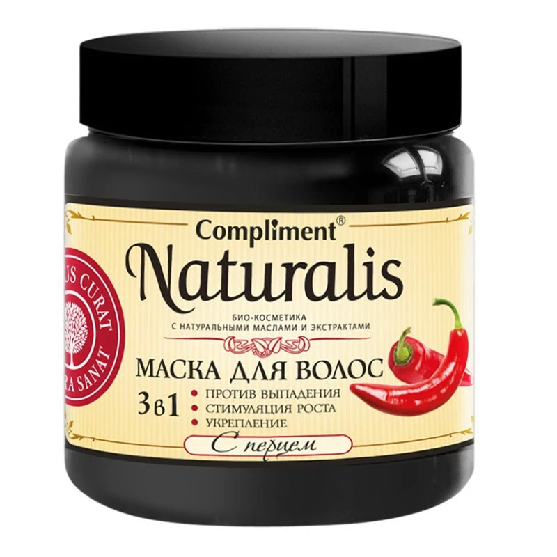 Compliment Naturalis Strengthening 3 in 1 Hair Mask with Pepper Anti Loss Growth Stimulation 500 ml Treatment Masks Care Styling Beauty Health |