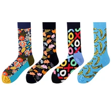 Женские хлопковые носки парные носки унисекс Харадзюку Красочные печати зима осень теплые носки мода уличная 3 пар/лот# F