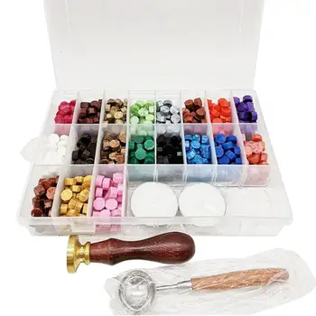 

760Pcs / A Lot Of Retro Boxed Sealing Wax With Spoon White Wax Random Letters Sealed Envelope File Wedding Invitation Decor