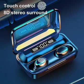 

Wireless Earphone Bluetooth V5.0 F9 Tws Bluetooth Earphone LED Digital Display Touch with 1200mAh Power Bank Headset Microphone