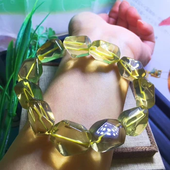 

Natural Yellow Citrine Gemstone Crystal 21x12mm Faceted Beads Women Bracelet Wealthy Stone Best Birthday Gift AAAAA