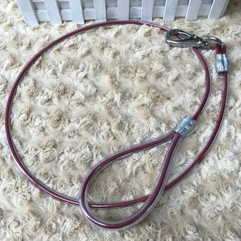 HQ B1 Bite Proof Solid Pet Dog Leash Handy Steel Cable Leash with