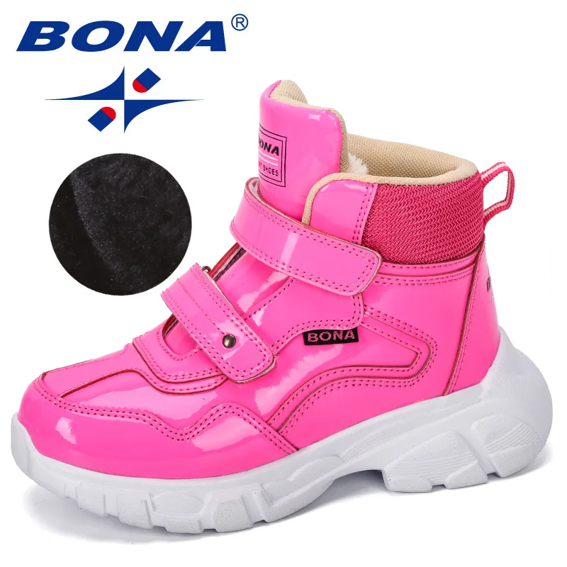 BONA/Новинка года; дизайнерская обувь на платформе; детские полуботинки; сапоги из лакированной кожи, увеличивающие рост; детская обувь на толстой подошве; на застежке-липучке