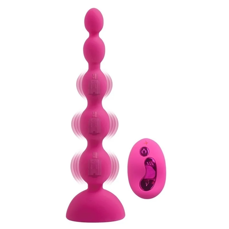 Vibrating Prostate Massager Anal Beads Butt Plug 10 Stimulation Patterns 3 Speeds for Wireless Remote Control Anal_voghion.com