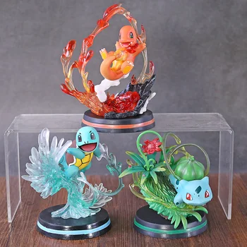 

Anime Monster Center Charmander Bulbasaur Squirtle Fighting Ver. PVC Figure Model Toy Figurine Birthday Gift