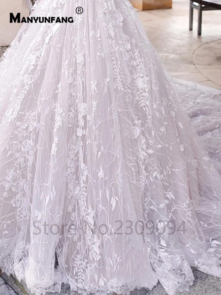 MANYUNFANG горячая Распродажа vestido de princesa infantil Свадебные платья с длинными рукавами китайский цвет кожи сзади бальное платье Свадебные платья