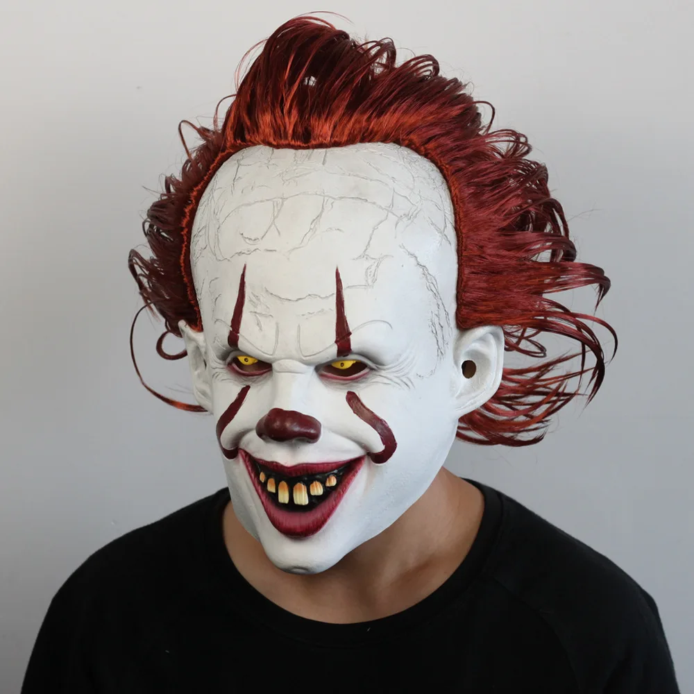 

2019 It Chapter Two Joker Pennywise Mask Stephen King mask Horror Cosplay prop Latex Masks Helmet Clown Halloween Party Costume