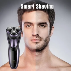 Electric Shaver Man Razor Portable Hair Remover Quick Charge Washable 3D Floating Shaving Two-layer Blades Deep Shave Long Work