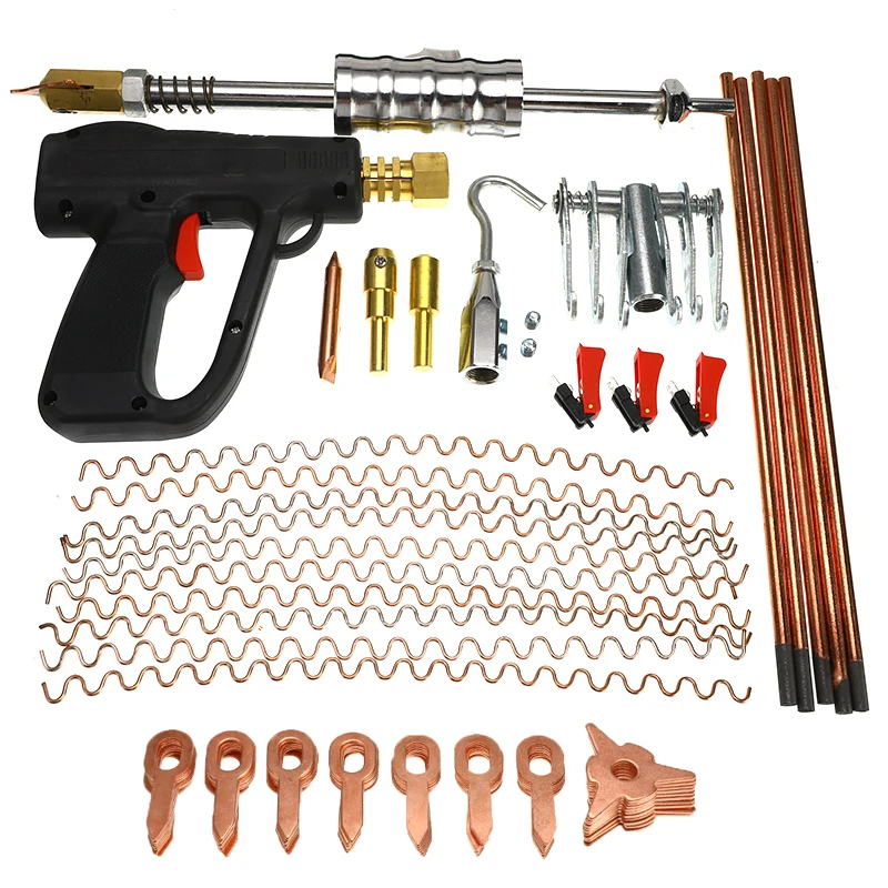 Online 86 Uds coche reparación herramientas Extractor de abolladura kit de soldadura soldador spotter arma eliminar Straightenging abolladuras removedor conjunto de dispositivos
