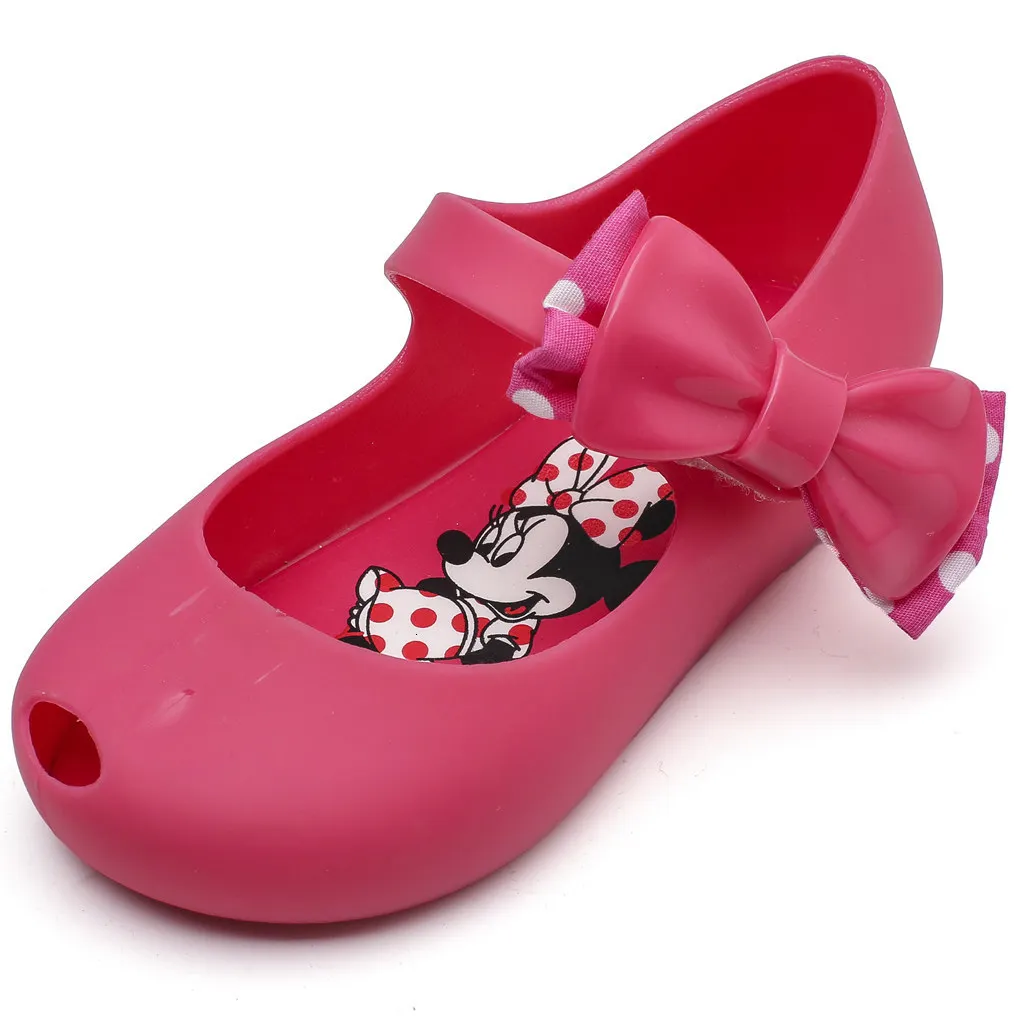 Mini Ultragirl+ Minnie II; Новинка года; прозрачные сандалии с бантом для девочек; детские сандалии Melissa; детская нескользящая обувь