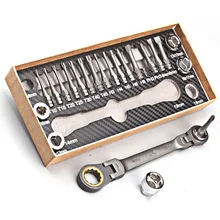 Jeu de clés Torx à cliquet universelles réglables, douilles de tournevis à Double extrémité, embouts de tournevis, outils manuels de réparation de vélo de voiture 23 pièces