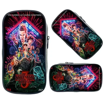 

2019 Summer Stranger Things 3 Cosmetic Bags Large Pencil Case Kids Stationery School Supplies Boys Girls Fashion Makeup Bags