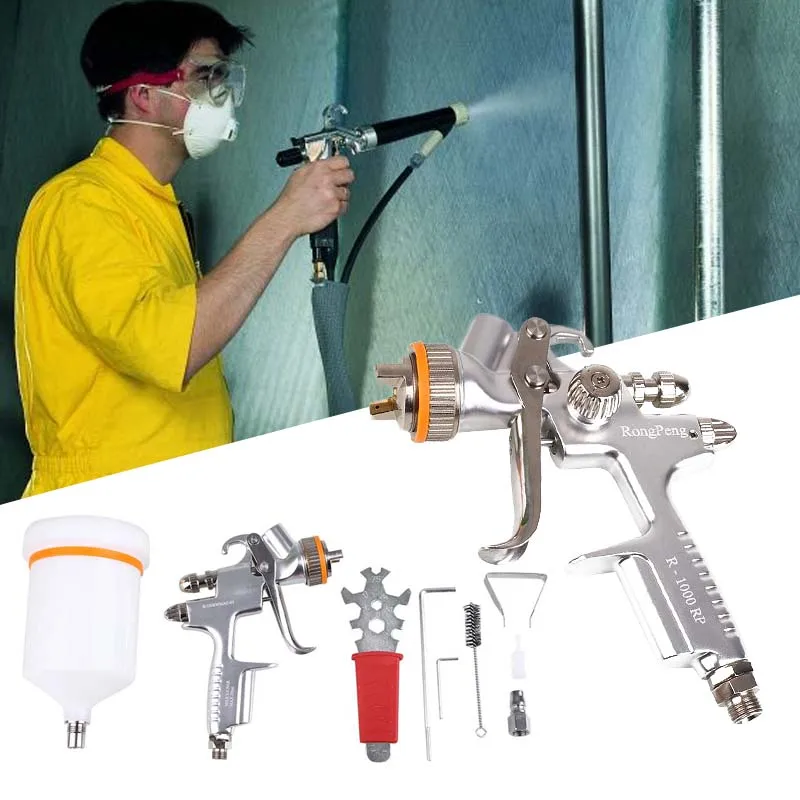 

Airbrush Repair Spray Gun Paint Sprayer High Power Painting Silver DIY with Wrench Home Electric Kit