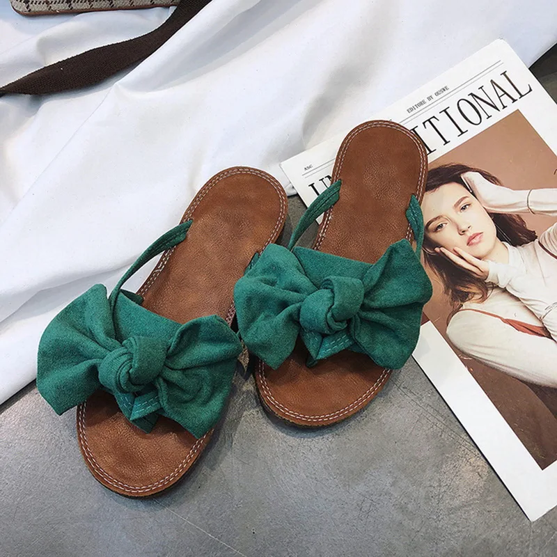 Women Casual Bow Sandals Slipper Indoor Outdoor -flops Beach Shoes New Fashion Female | Обувь