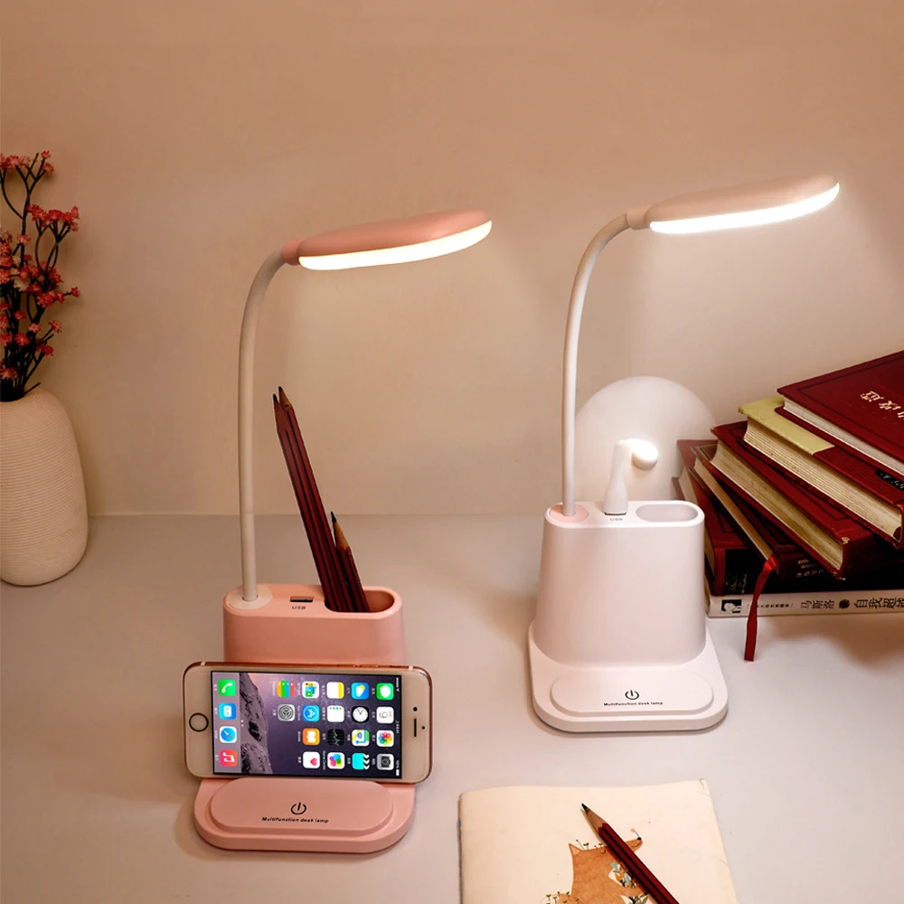 Goede LED Bureaulamp USB Oplaadbare Touch Dimmen Aanpassing Tafellamp voor Kinderen Kids Lezen Studie Nachtkastje Woonkamer Slaapkamer