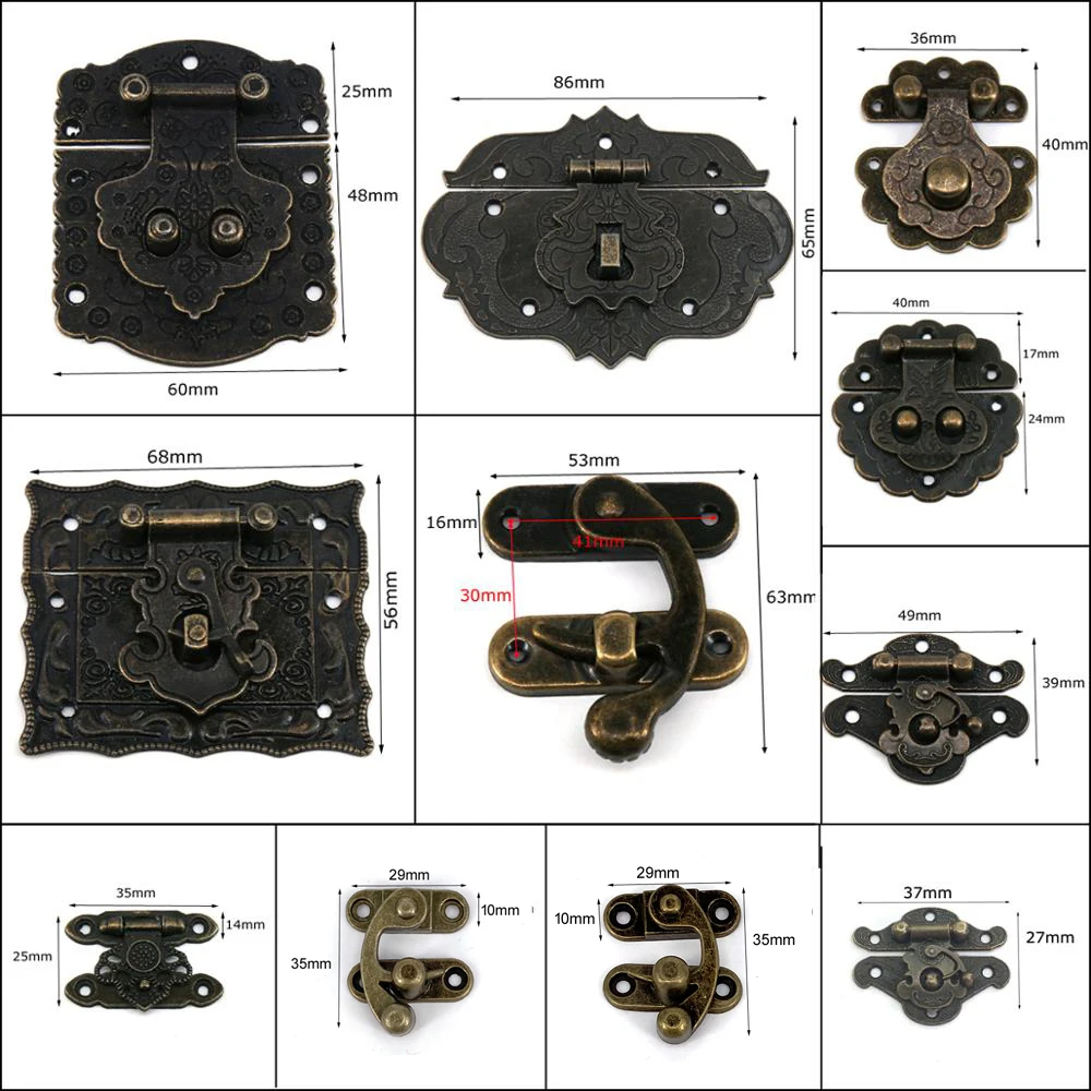 Jewelry Box Gift Box Wooden Wine Cases Hasps Latch Vintage Decor Latches Suitcase Buckle Hasp 1 Pack