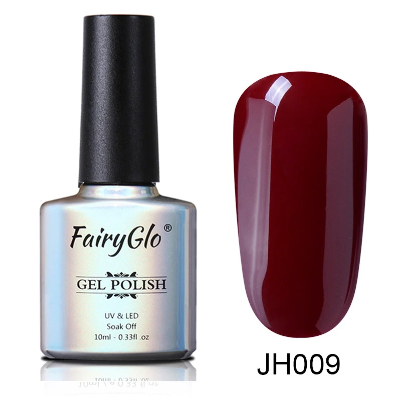FairyGlo 10 мл телесный Цветной Гель-лак для ногтей, замачиваемый, винно-красная, синяя серия, Гибридный Гель-лак для ногтей, УФ светодиодный Гель-лак для ногтей - Цвет: JH009