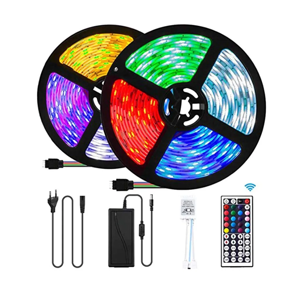 Водонепроницаемые светодиодные ленты 10 м 300 светодиодный 5050 RGB SMD разноцветные светодиодные полосы света с инфракрасным пультом дистанционного управления бытовые полосы света