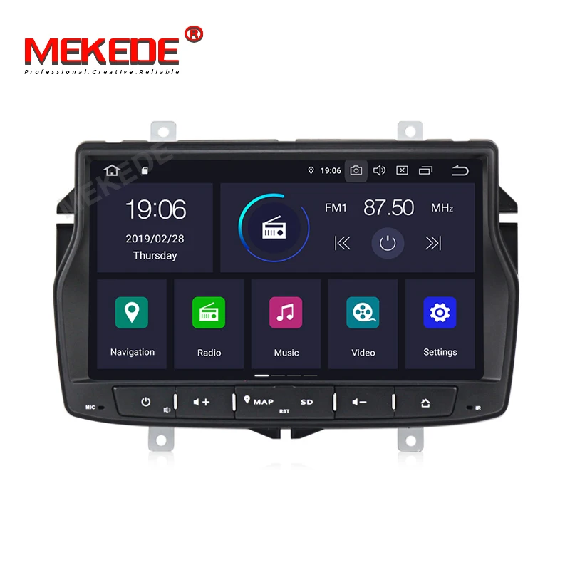 Excellent Russian menu free shipping 4G RAM 1din car radio multimedia DVD player for Lada vesta Android 9.0 Octa core with wifi BT GPS 1