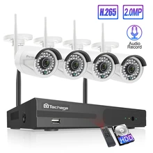 Techage 4CH 1080P беспроводной 2MP аудио звук Открытый Wifi IP камера система безопасности Plug Play видео CCTV 2 ТБ HDD NVR EseeCloud комплект Techage 4CH 1080P беспроводной 2MP аудио звук Открытый Wifi IP камера система безопасности Plug Play видео CCTV 2 ТБ HDD NVR EseeCloud комплект