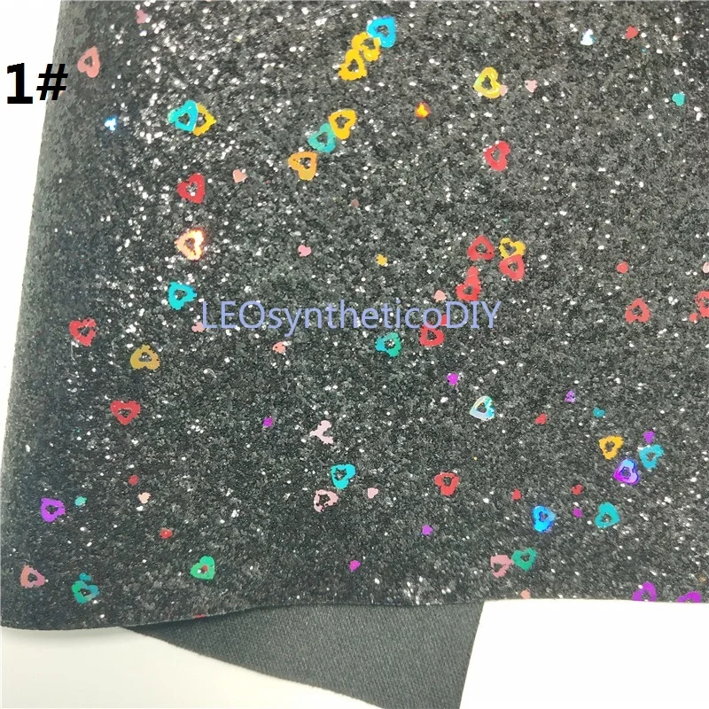 1 шт. 21X29 см блестящие Fabirc, блестящая кожа с сердечками, блестящие кожаные листы для изготовления бантов leosynthecodiy T298C