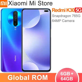 

Global ROM Xiaomi Redmi K30 5G 6GB 64GB Smartphone Snapdragon765G Octa Core 64MP Quad Cameras 6.67" Fluid Screen 30W Fast Charge