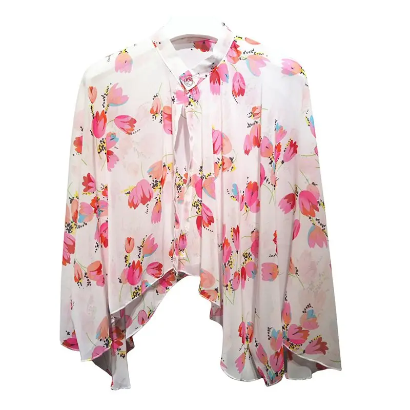 

Chiffon Printing Sunscreen Women Shawl Long Sleeve Sun Protection Lady Clothing Driving Cycling Shawl Sun Protection Clothing