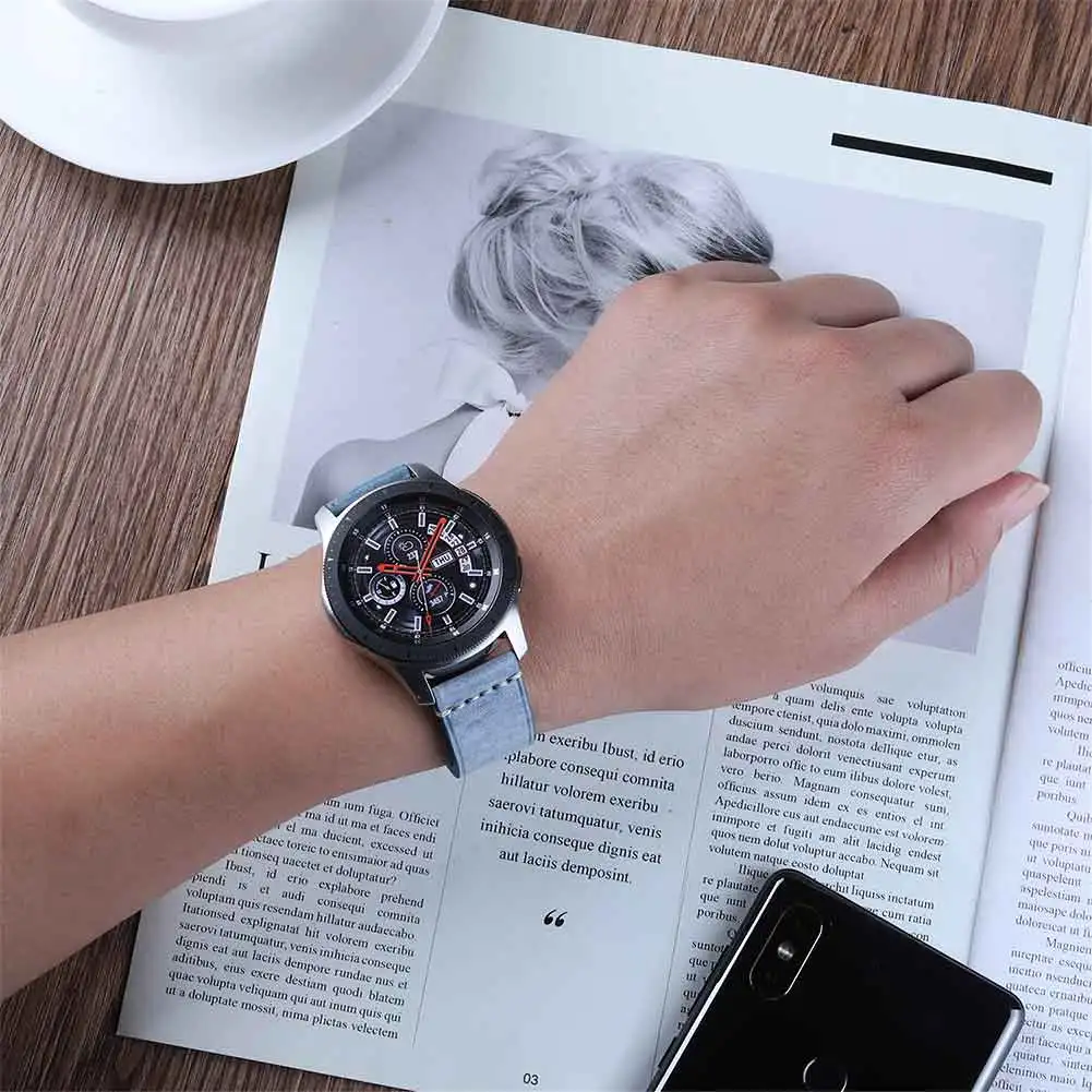 Универсальный 22 мм сменный ремешок для samsung Galaxy Watch 46 мм ремешок для часов из искусственной кожи быстросъемный ремешок для часов
