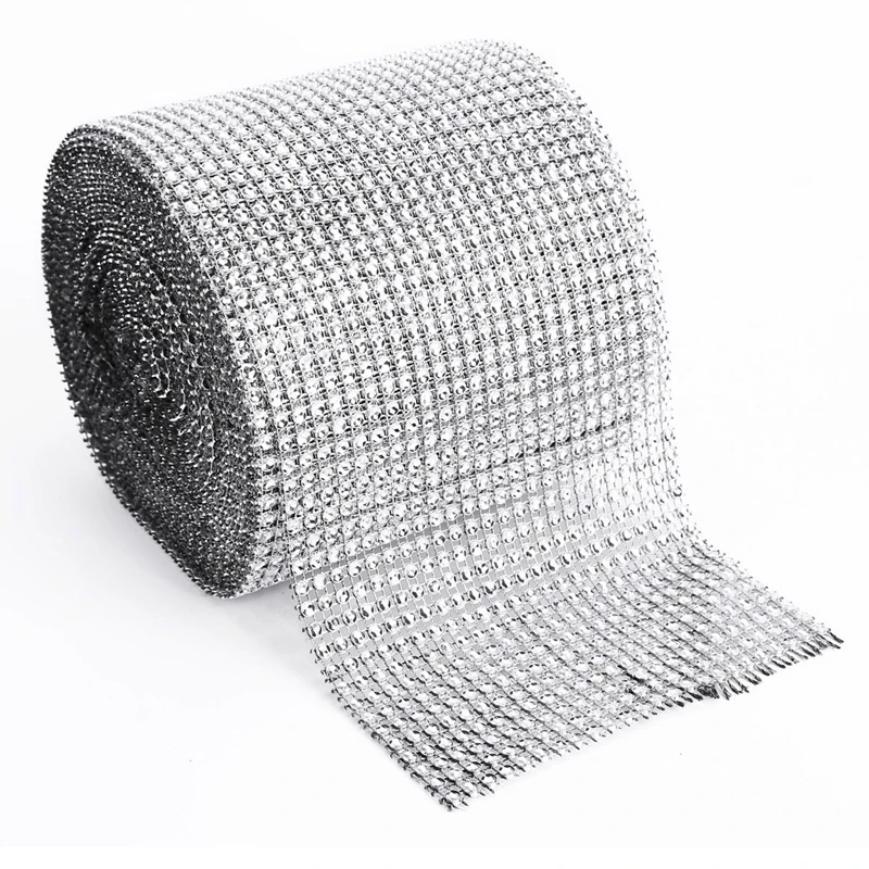 

TOP!-Rhinestone net 12 x 914cm 10 yards diamond shiny ribbon Wedding Party decoration